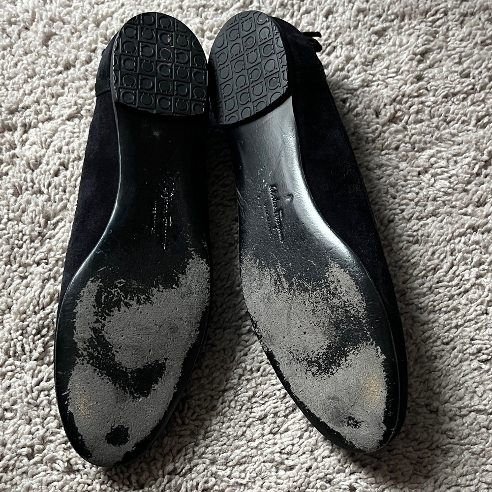 Salvatore Ferragamo Black Suede Women's Flats View 3